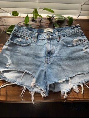Abercrombie & Fitch Mid Rise Boyfriend Curve Love Denim Jean Shorts 30 / 10